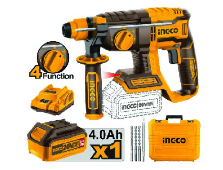 Picture of DRILL ROTARY HAMMER (INGCO) 20V CORDLESS B/LESS KI
