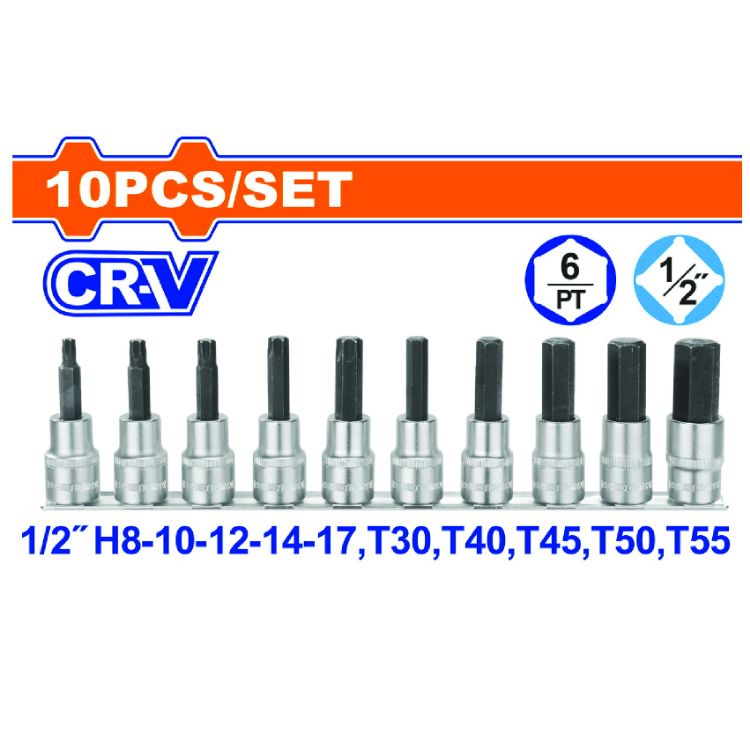 Picture of SOCKET BIT SET 1/2"DR 10PCS (WAD)