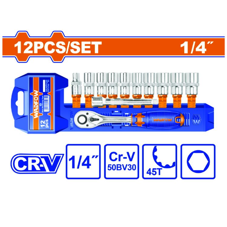 Picture of SOCKET SET 1/4"DR 12PCS (WAD)