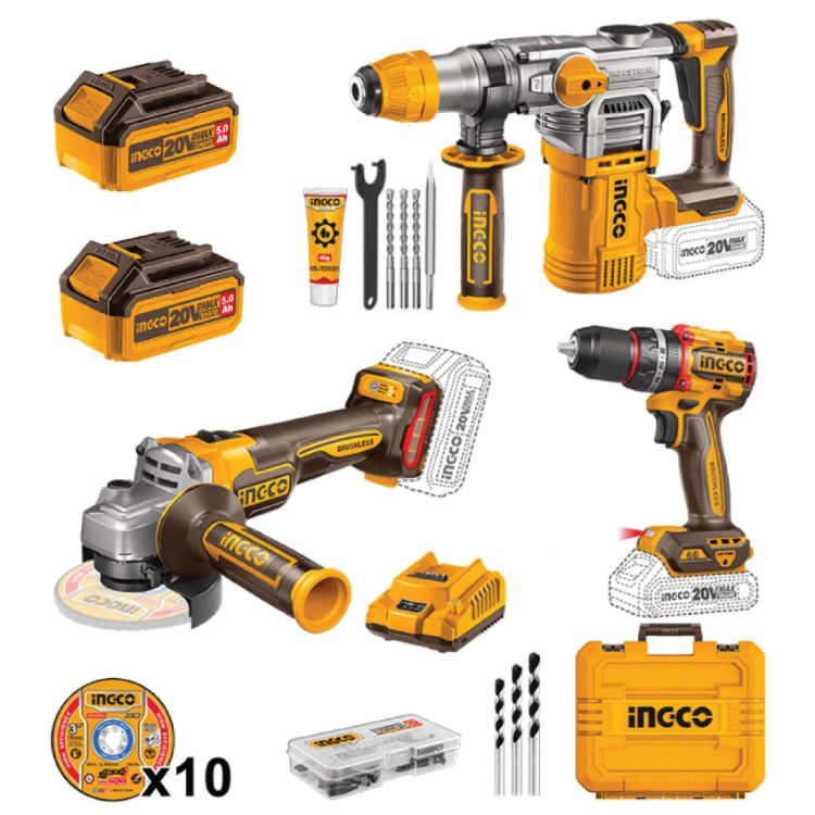 Picture of IMP.DRILL/A/GRINDER/R/HAMMER 3PC COMBO C/LESS)