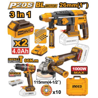 Show details for A/GRINDER/IMP.DRILL/R/H DRILL COMBO 3PC C/LESS Picture of A/GRINDER/IMP.DRILL/R/H DRILL COMBO 3PC C/LESS