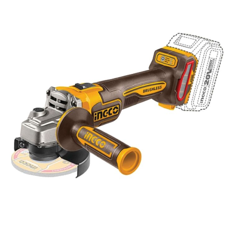 Picture of ANGLE GRINDER (INCO) 115mm 1000W 20V B/LESS SOLO
