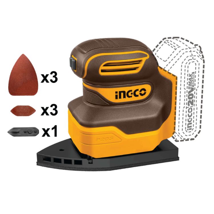 Picture of PALM SANDER MOUSE (INGCO) 20V CORDLESS SOLO