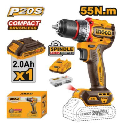 Show details for DRILL DRIVER (INGCO) 20V 55Nm 1x2.0Ah/CHARGER KIT Picture of DRILL DRIVER (INGCO) 20V 55Nm 1x2.0Ah/CHARGER KIT