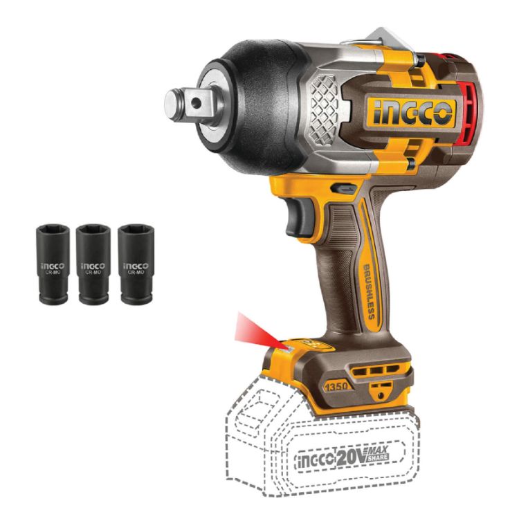 Picture of IMPACT WRENCH 3/4DR (INGCO) 20V 1350NM SOLO