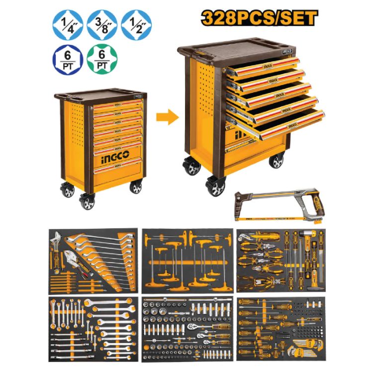 Picture of TOOL TROLLEY 7 DRAWER 328PC (INGCO)