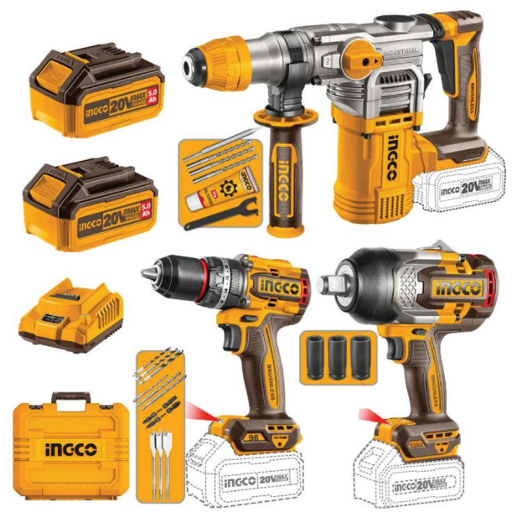 Picture of 3PCS DRILL/WRENCH/ROTARY HAM KIT 20V C/L COMBO