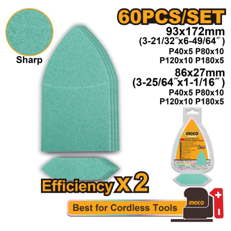 Picture of SAND PAPER 60PCS P40,80,120 FOR CPSL2014 (INGCO)