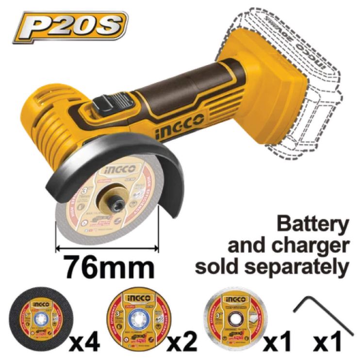 Picture of ANGLE GRINDER MINI (INGCO) 20V 76MM