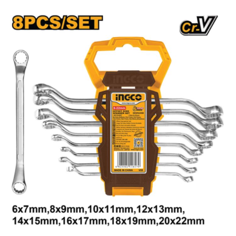 Picture of SPANNER SET DBL RING (INGCO) 6-22MM 8PCS