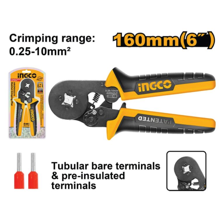 Picture of PLIER CRIMPING RATCHET 0.25-10MM2 (INGCO)