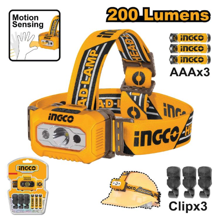 Picture of HEADLAMP 91M BEAM 200 LUMENS (INGCO)