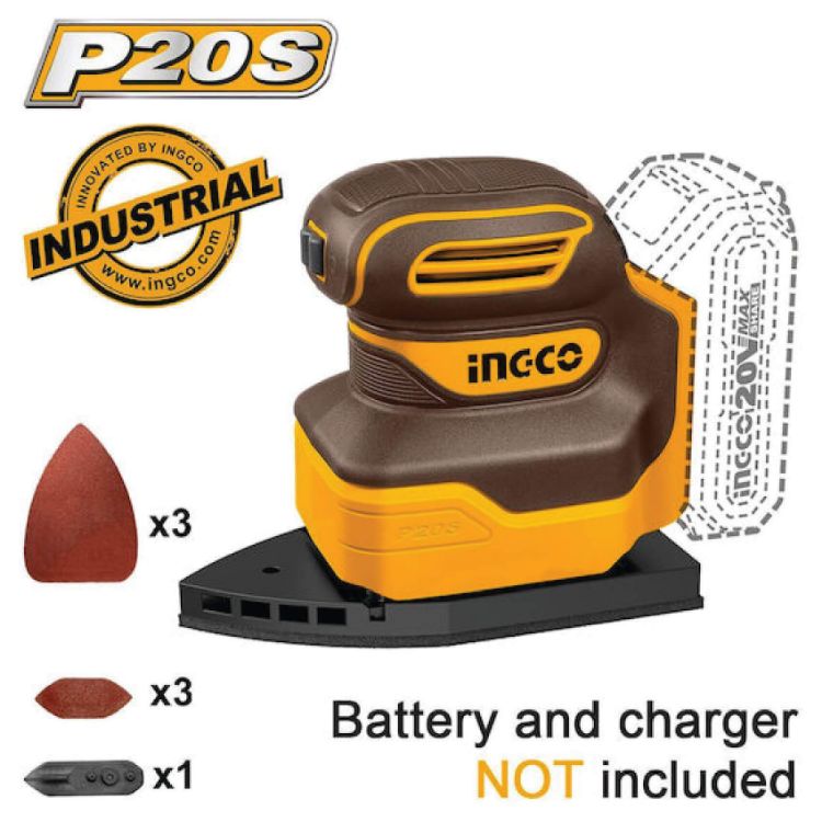 Picture of PALM SANDER MOUSE (INGCO) 20V CORDLESS SOLO