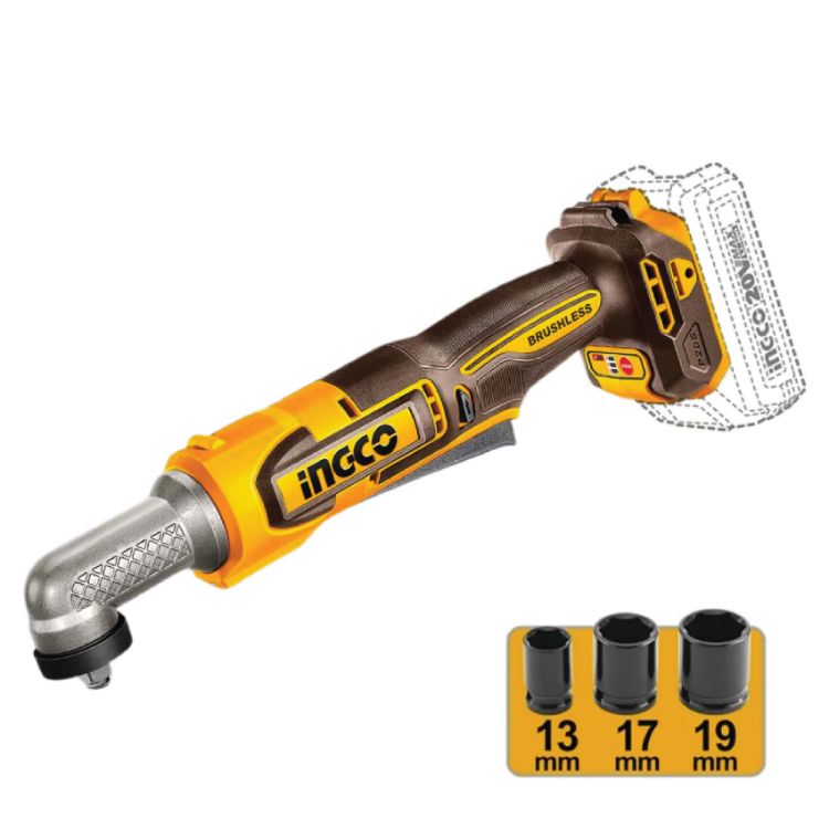 Picture of IMPACT WRENCH ANGLE (INGCO) 20V 80NM 3/8"DR  SOLO