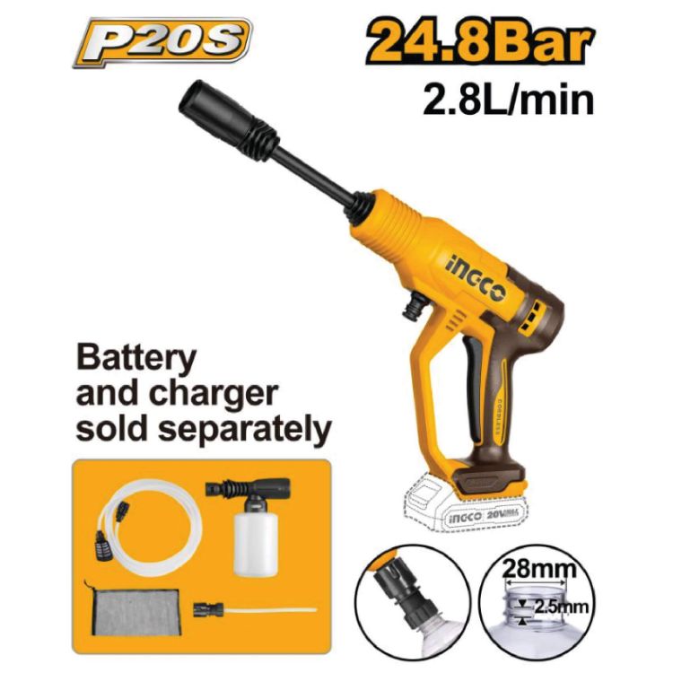Picture of PRESSURE WASHER (INGCO) 20V SOLO INC. ACC